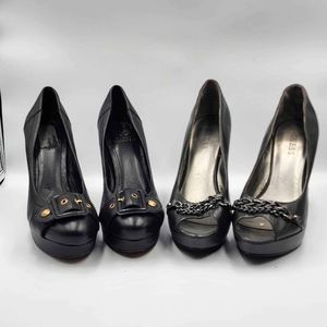BUNDLE 2 Pairs Silhouette Heels Size 10 M/B 1 Guess(Grey)/1 Vince Camuto(Black)